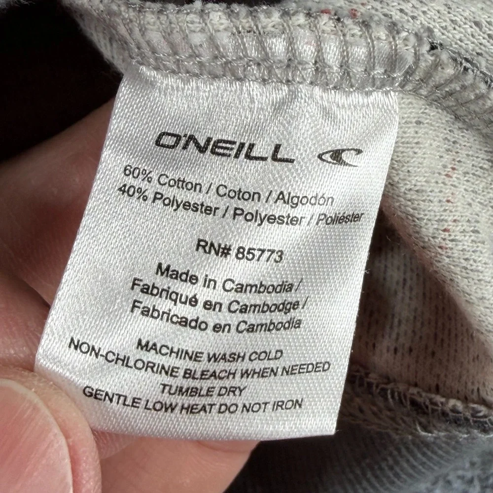 O Neill Bavaro Hoodie Mens Small Multicolor Striped Ribbed Trim Standard Fit